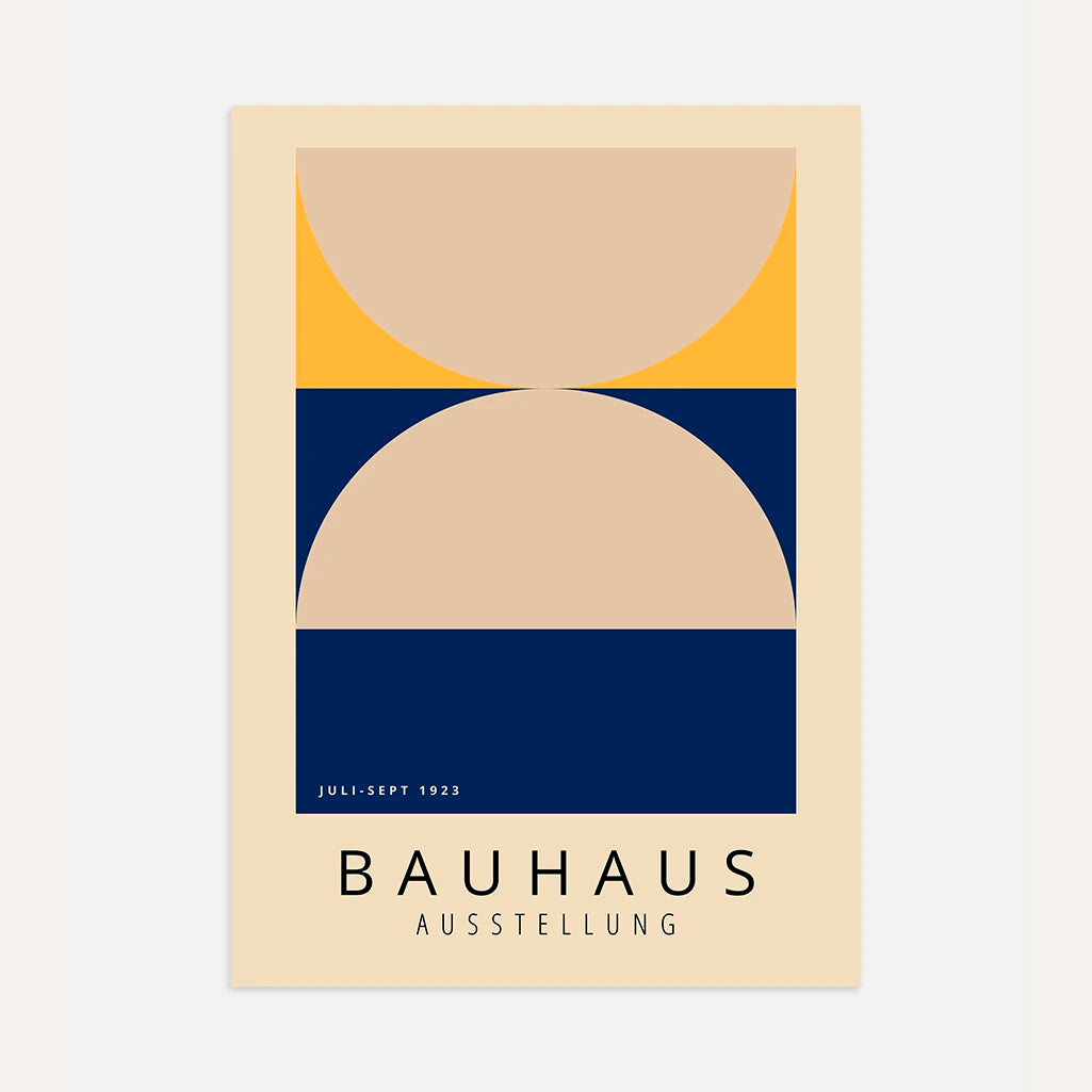 Bauhaus Beige Marineblauw Poster