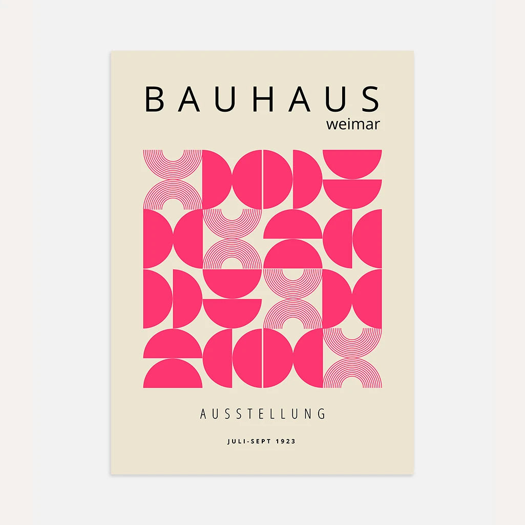 Bauhaus Roze Halfronden Poster