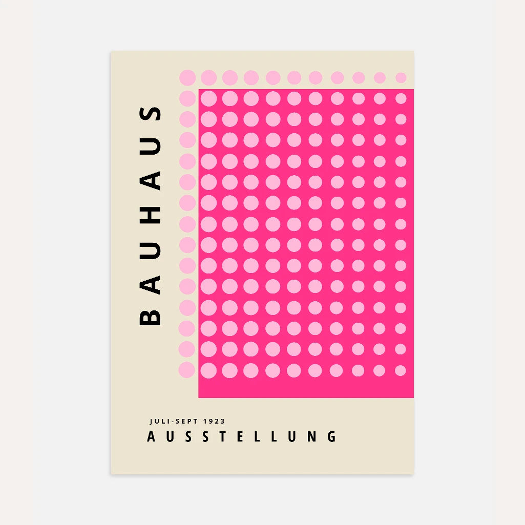Bauhaus Roze Punt Ritme Poster