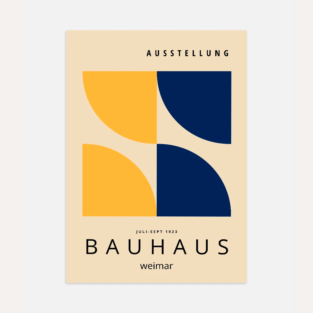 Bauhaus Geel Marineblauw Poster