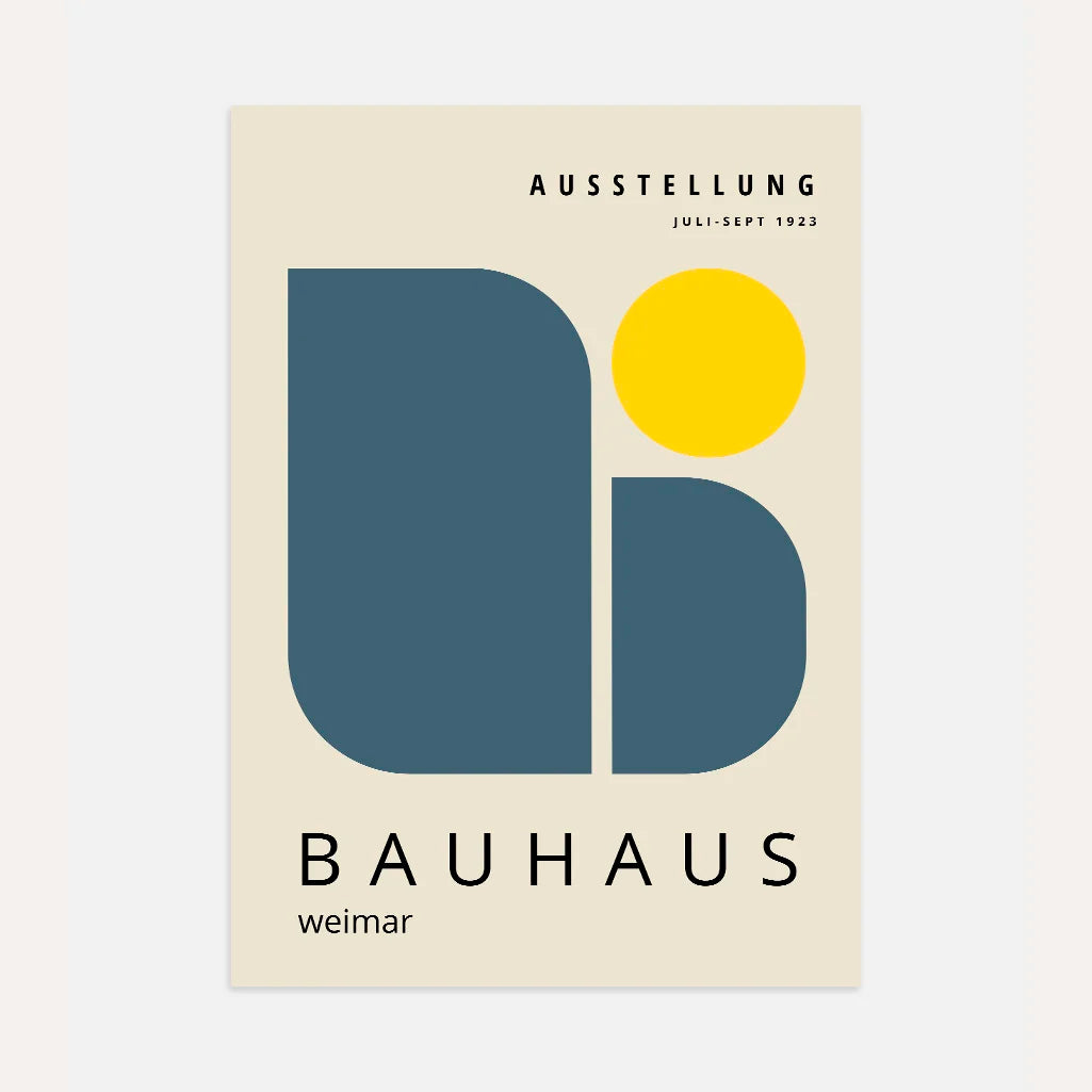 Bauhaus Blauw Fris Poster