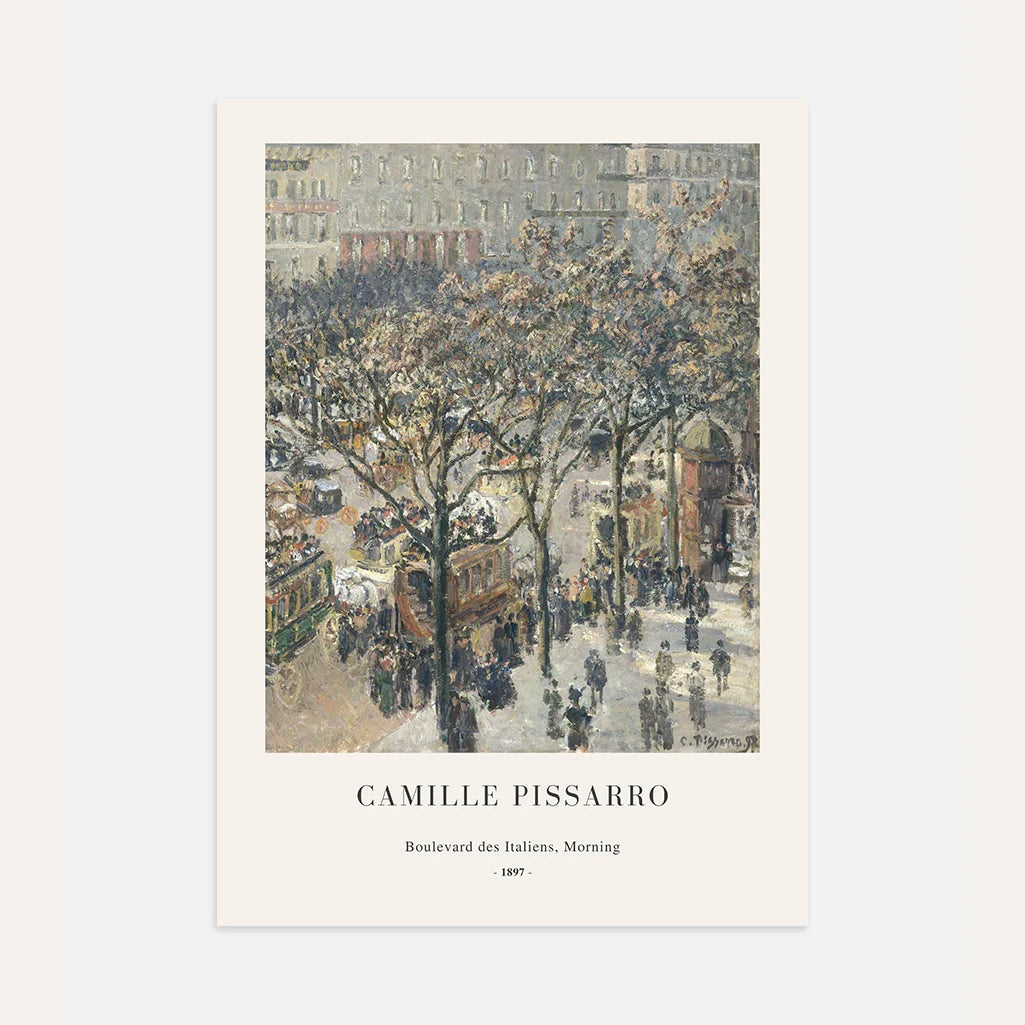 Camille Pissarro – Boulevard des Italiens, ochtend Poster