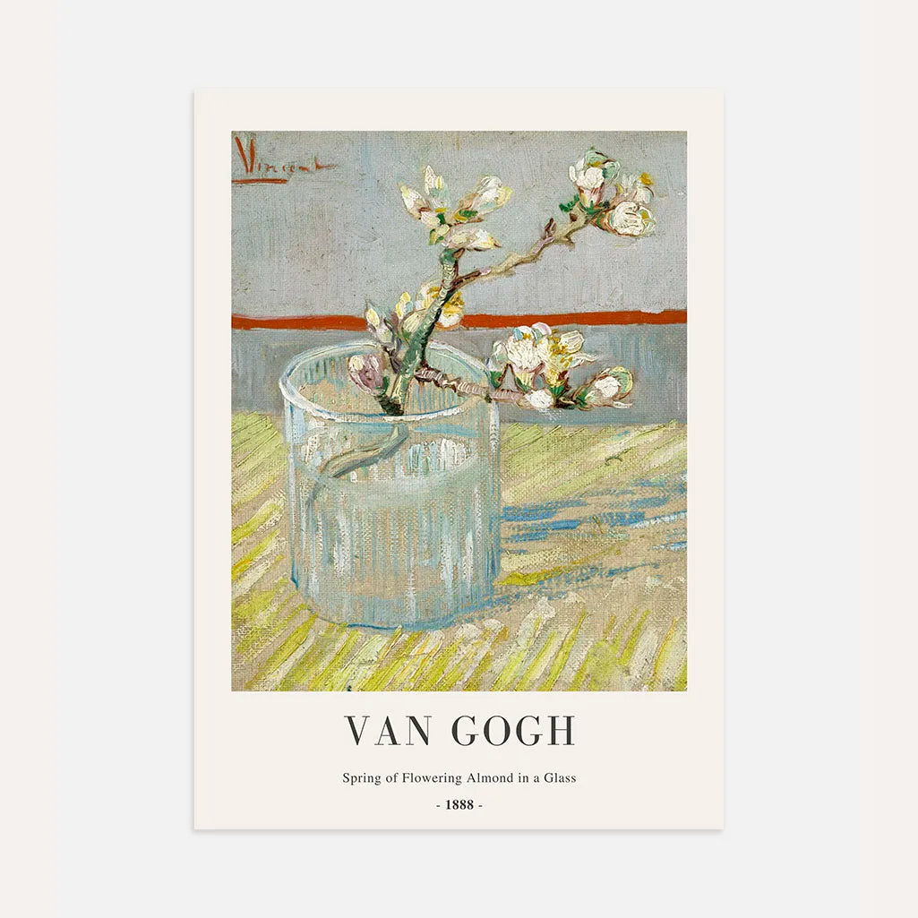 Vincent van Gogh Poster – Bloeiende amandeltak in glas