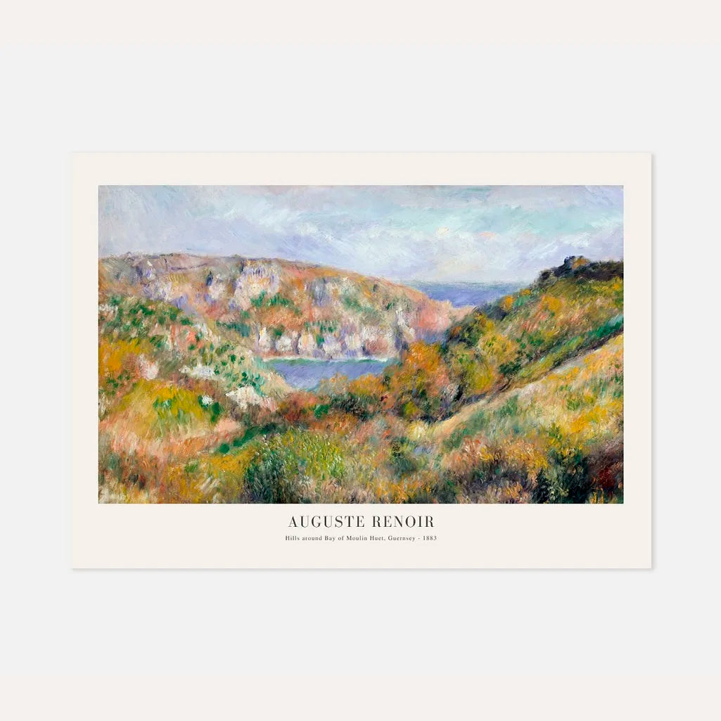 Auguste Renoir – Heuvels rond de baai van Moulin Huet Poster