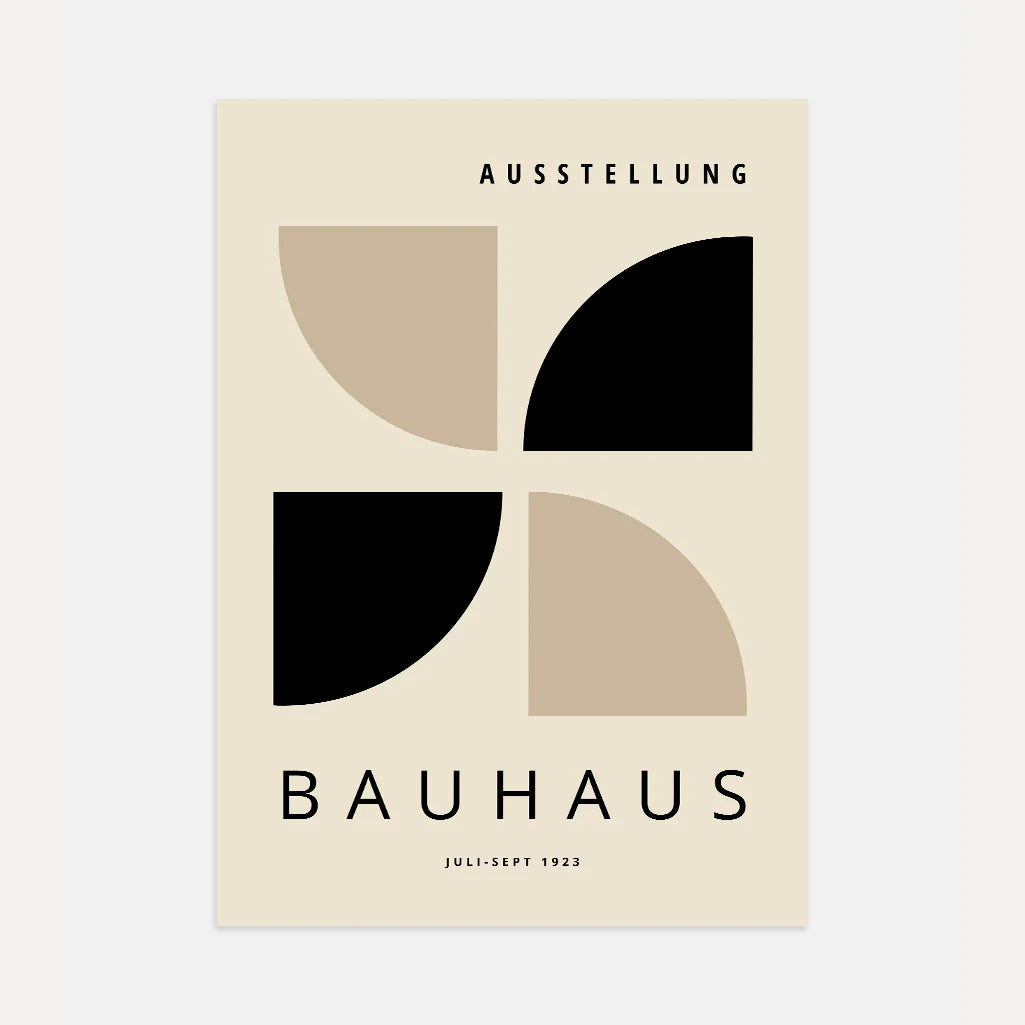 Bauhaus Zwart Beige Poster