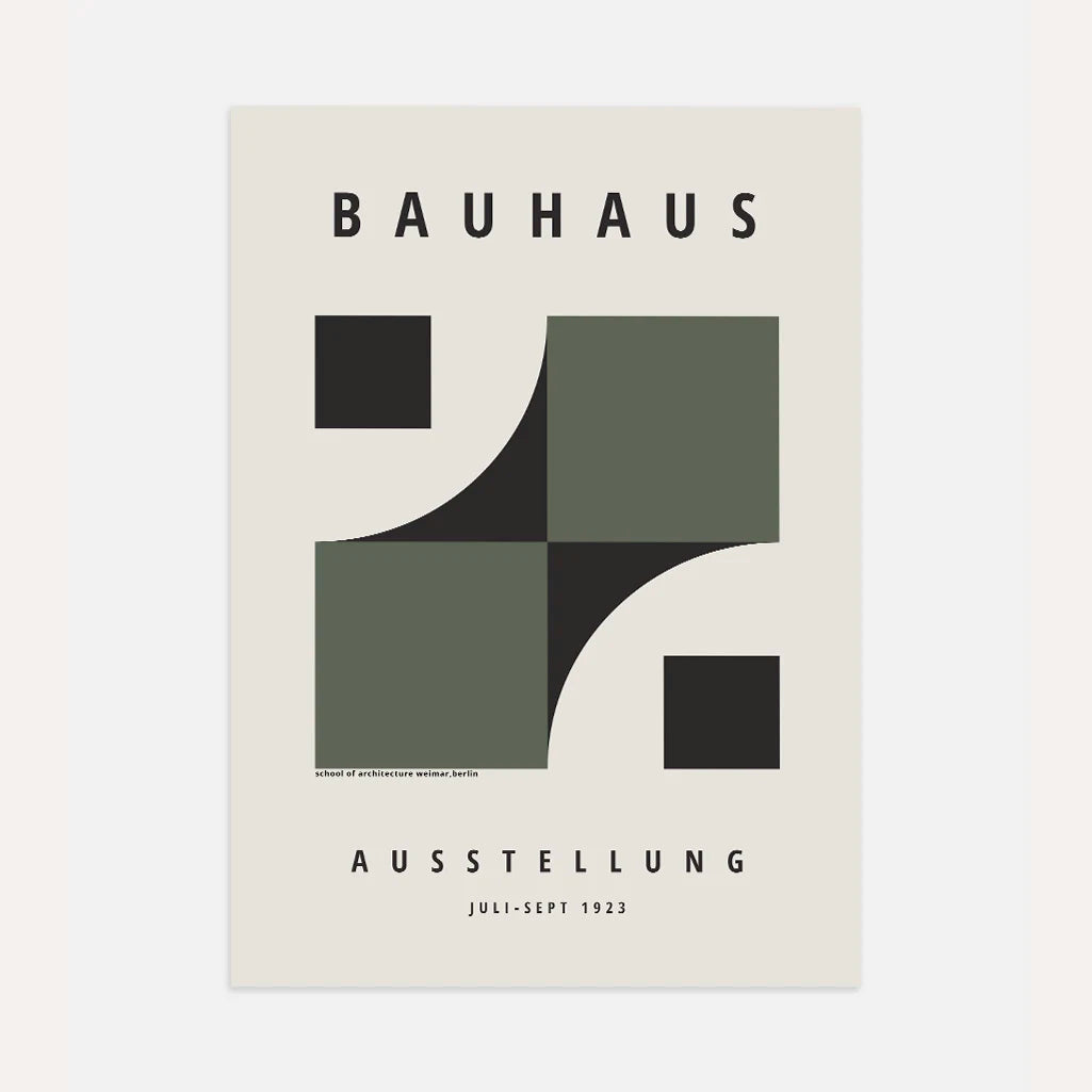 Bauhaus Groene Vormfusie Poster