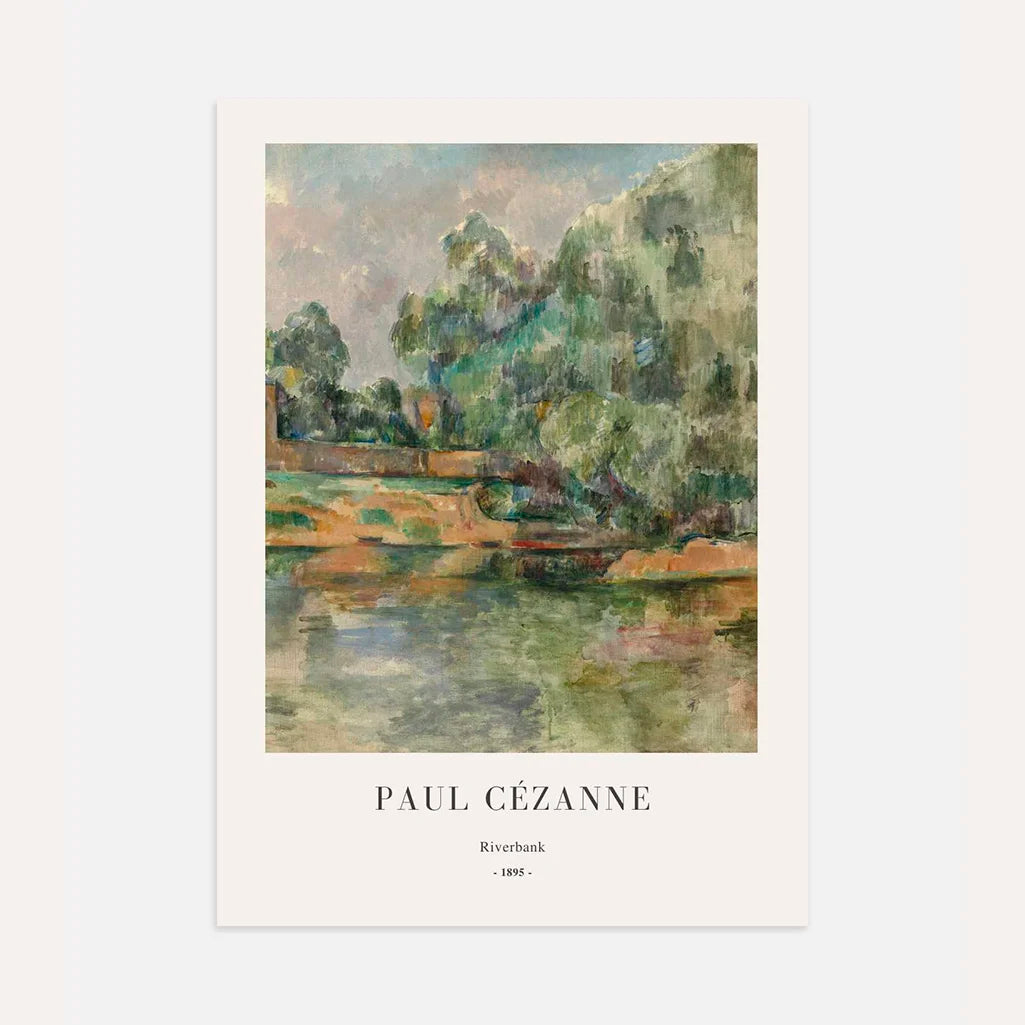 Paul Cézanne – Rivieroeverlandschap portretformaat Poster