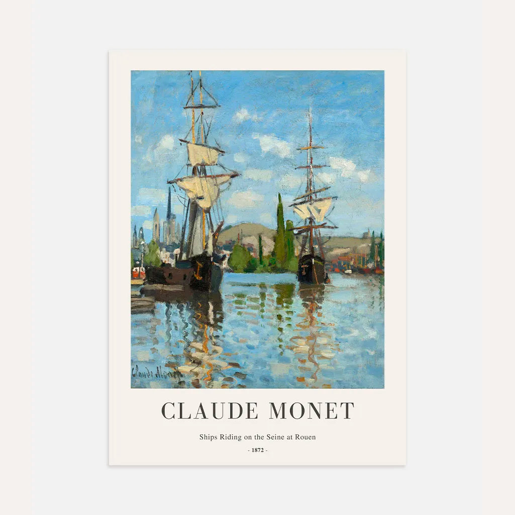 Claude Monet – Schepen op de Seine bij Rouen Poster