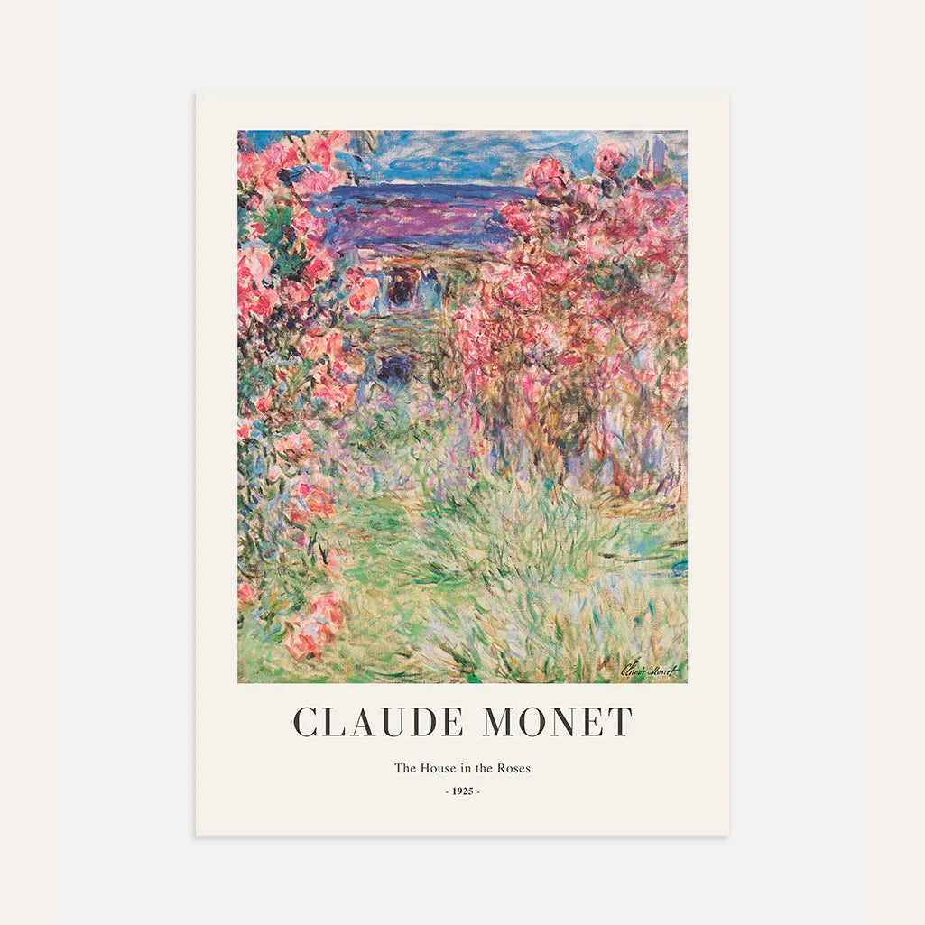 Claude Monet – Het huis tussen de rozen Poster