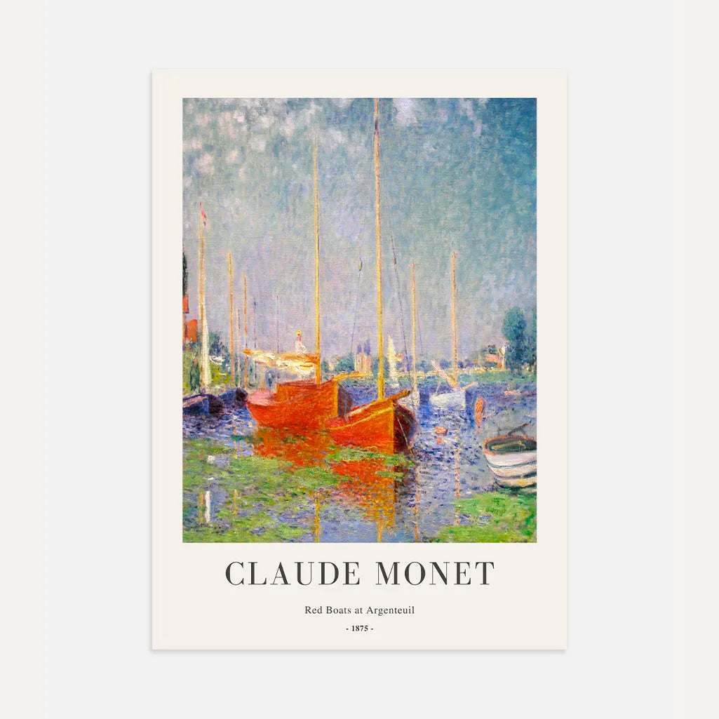 Claude Monet Poster – Rode boten bij Argenteuil