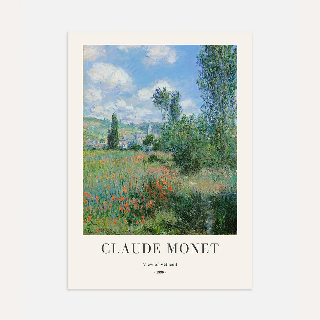 Claude Monet – Uitzicht op Vétheuil Poster