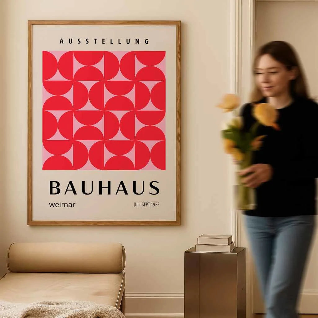 Bauhaus Rood Roze Poster