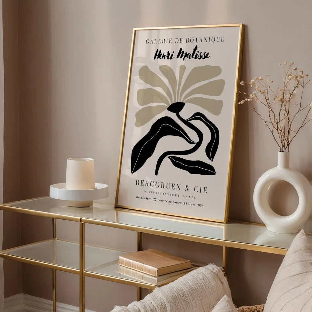 Henri Matisse – Bloem Zwart Beige Poster