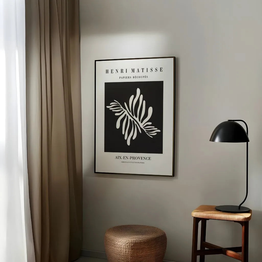Matisse Wit Op Zwart Uitknipmotief Poster