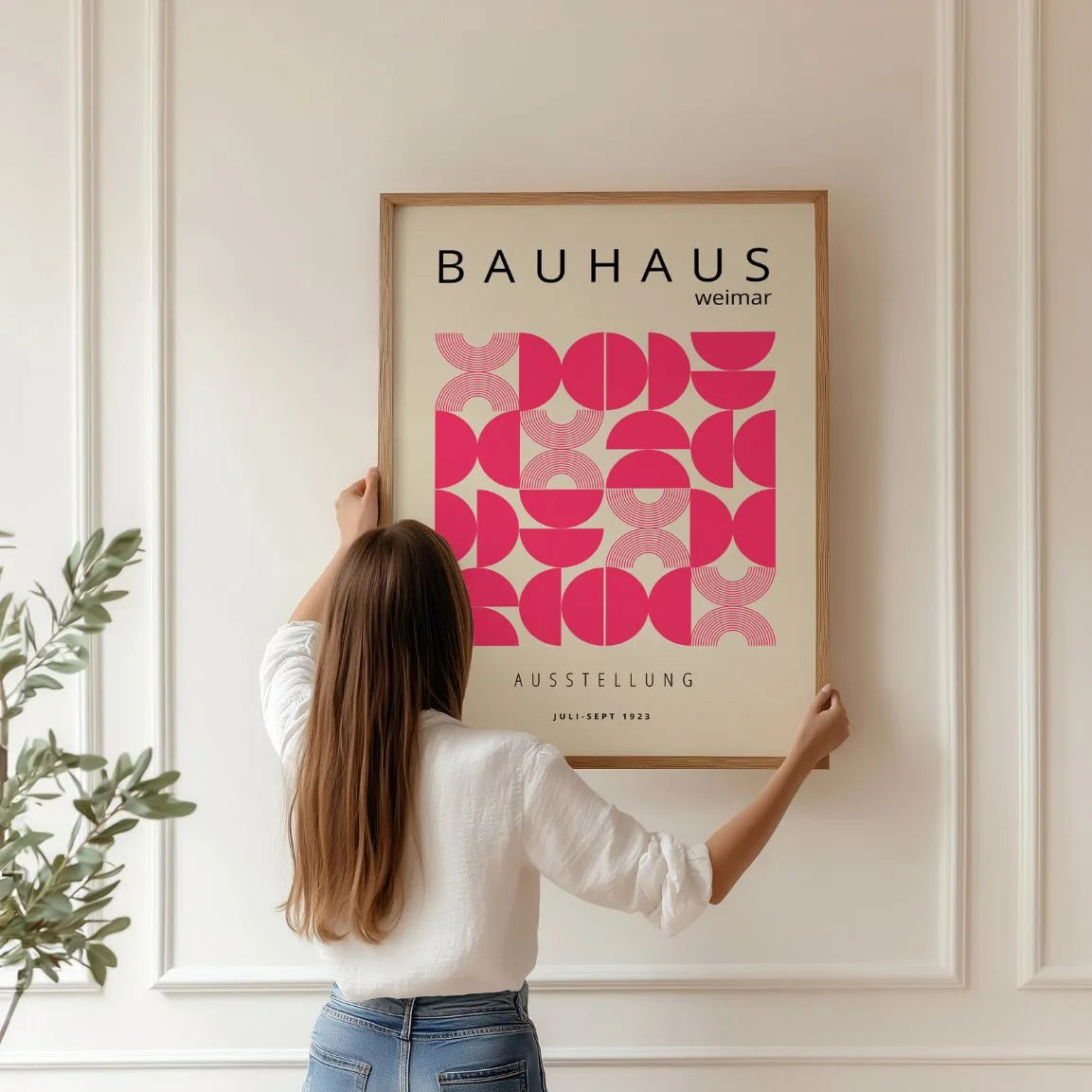 Bauhaus Roze Halfronden Poster