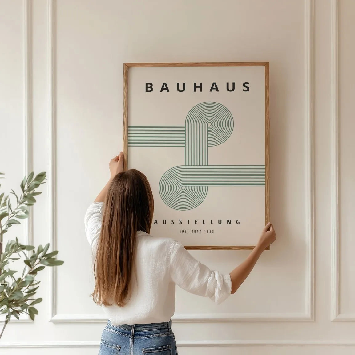Bauhaus Snijpunt Groene Lijnen Poster