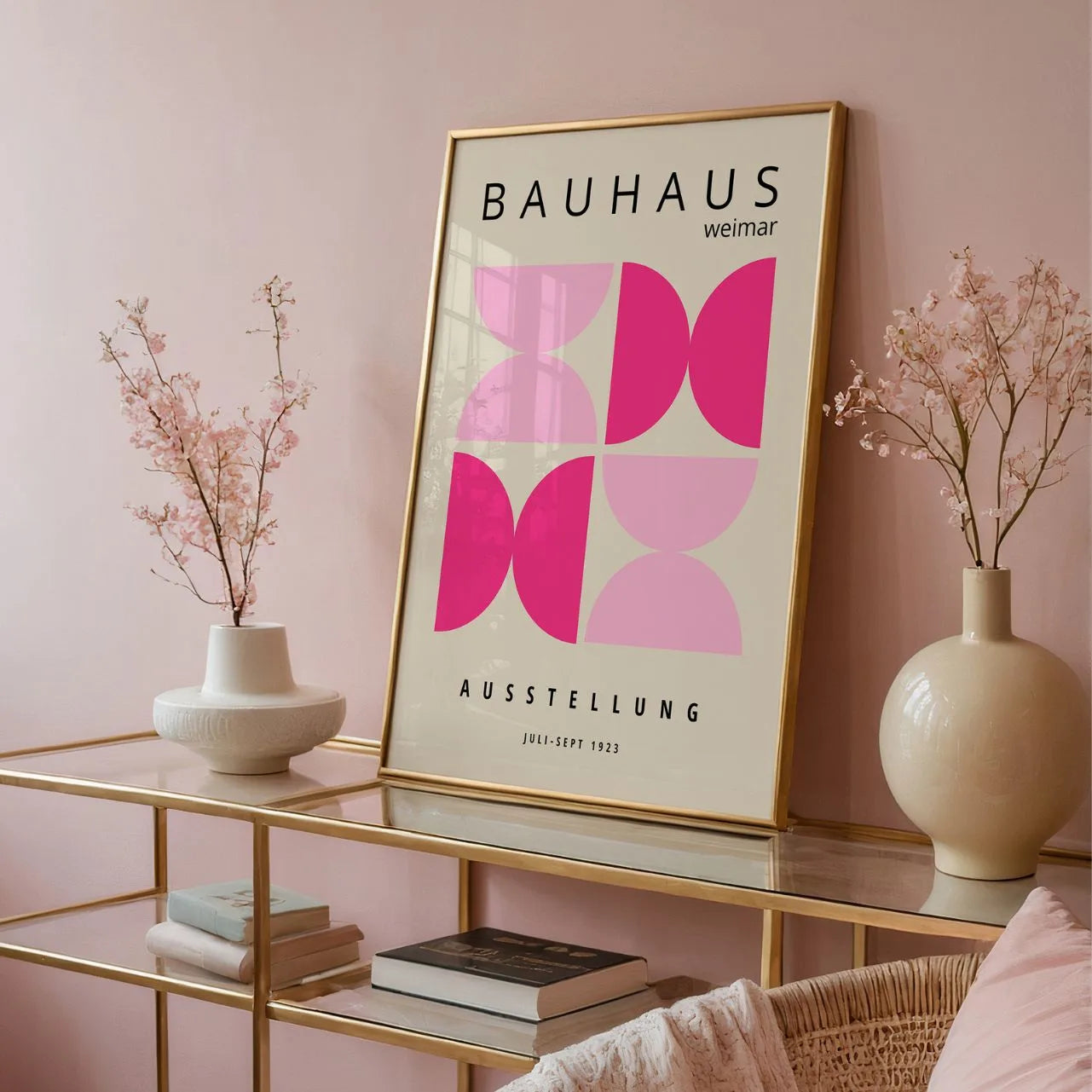 Bauhaus Roze Accent Poster