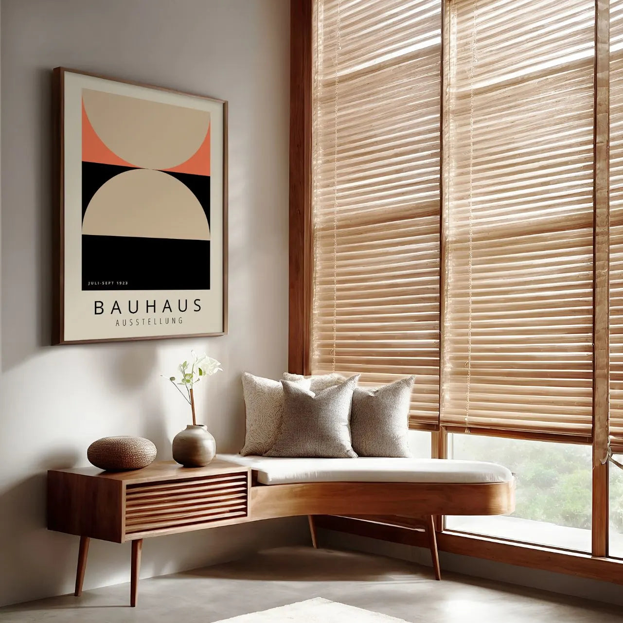 Bauhaus Beige Accent Poster