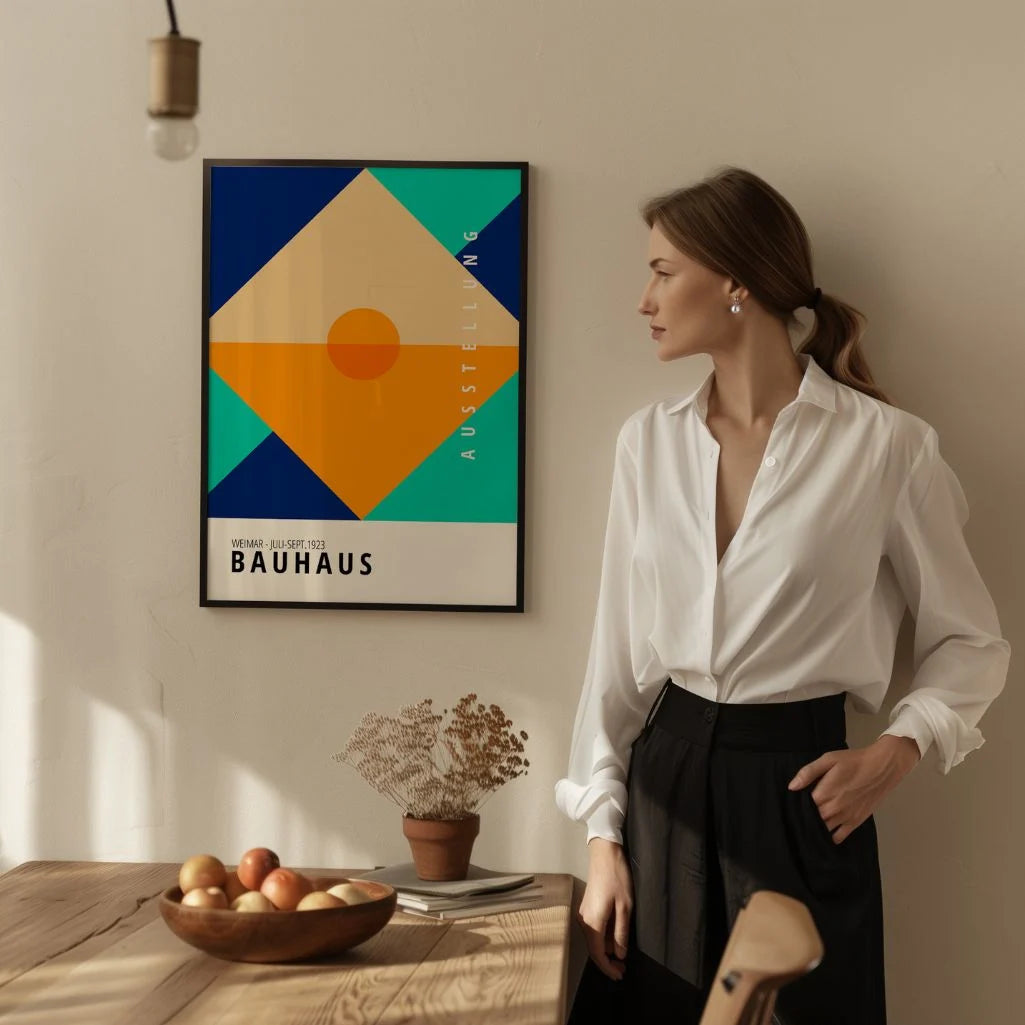 Bauhaus Oranje Turquoise Poster