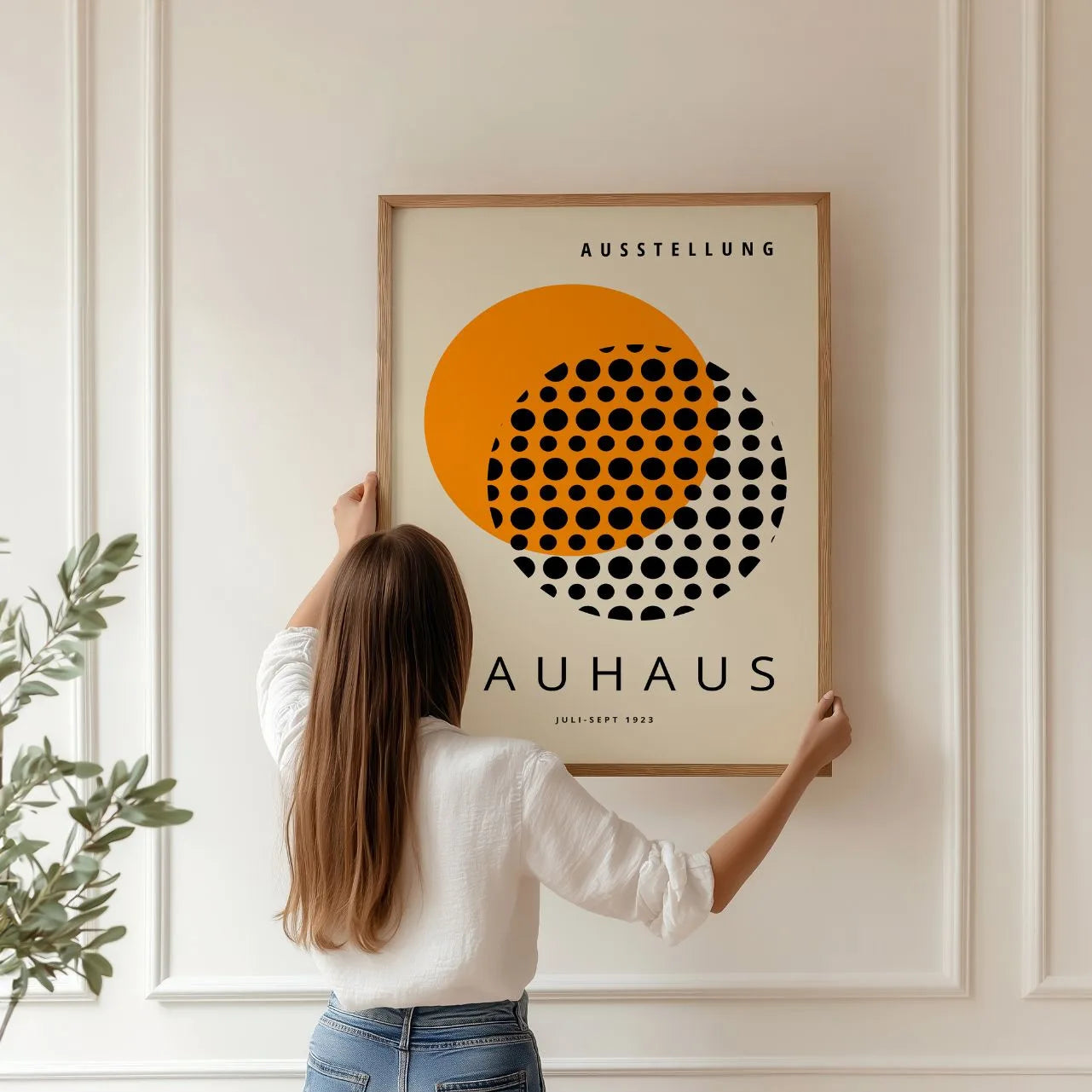 Bauhaus Oranje Stippen Poster
