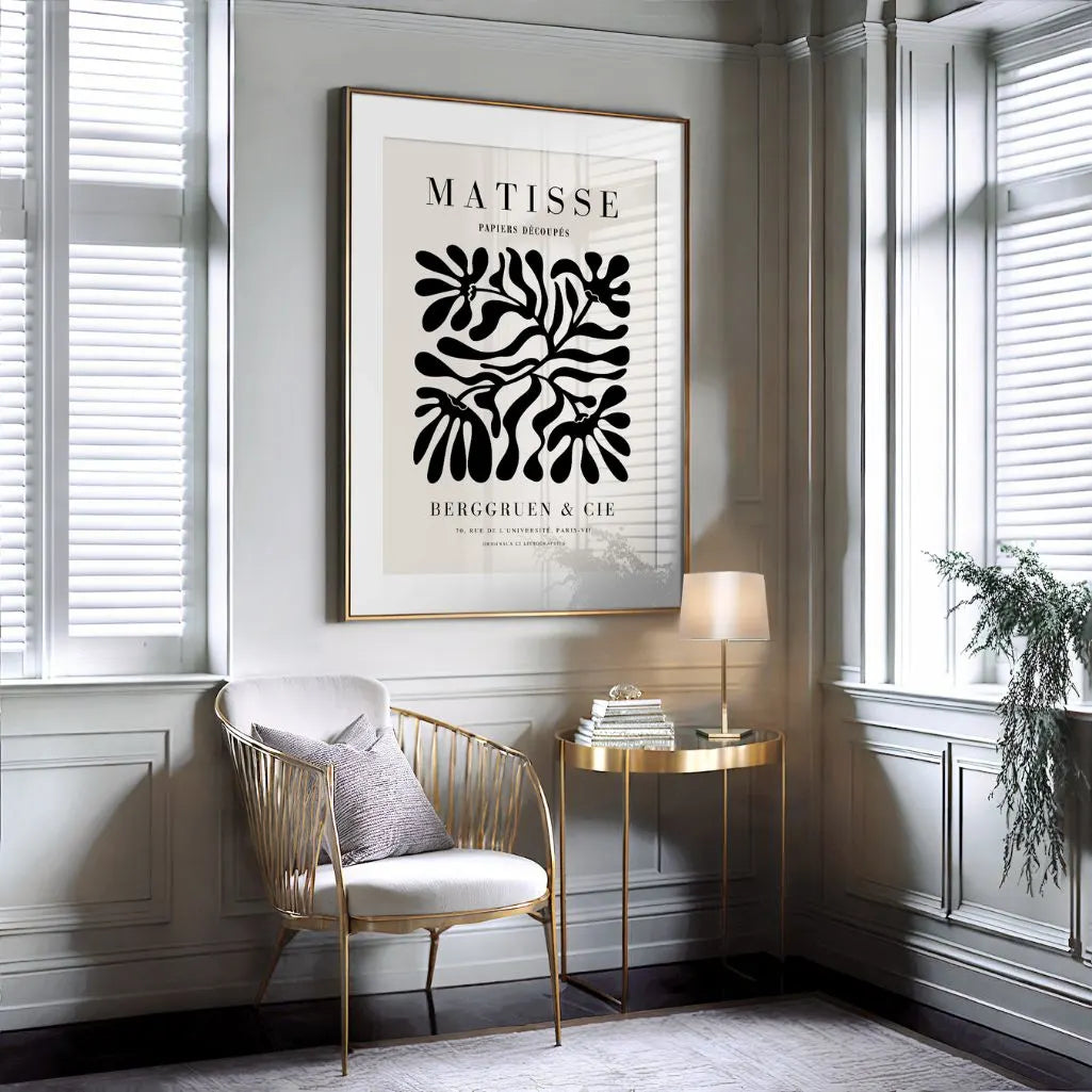 Henri Matisse – Zwarte Florale Poster