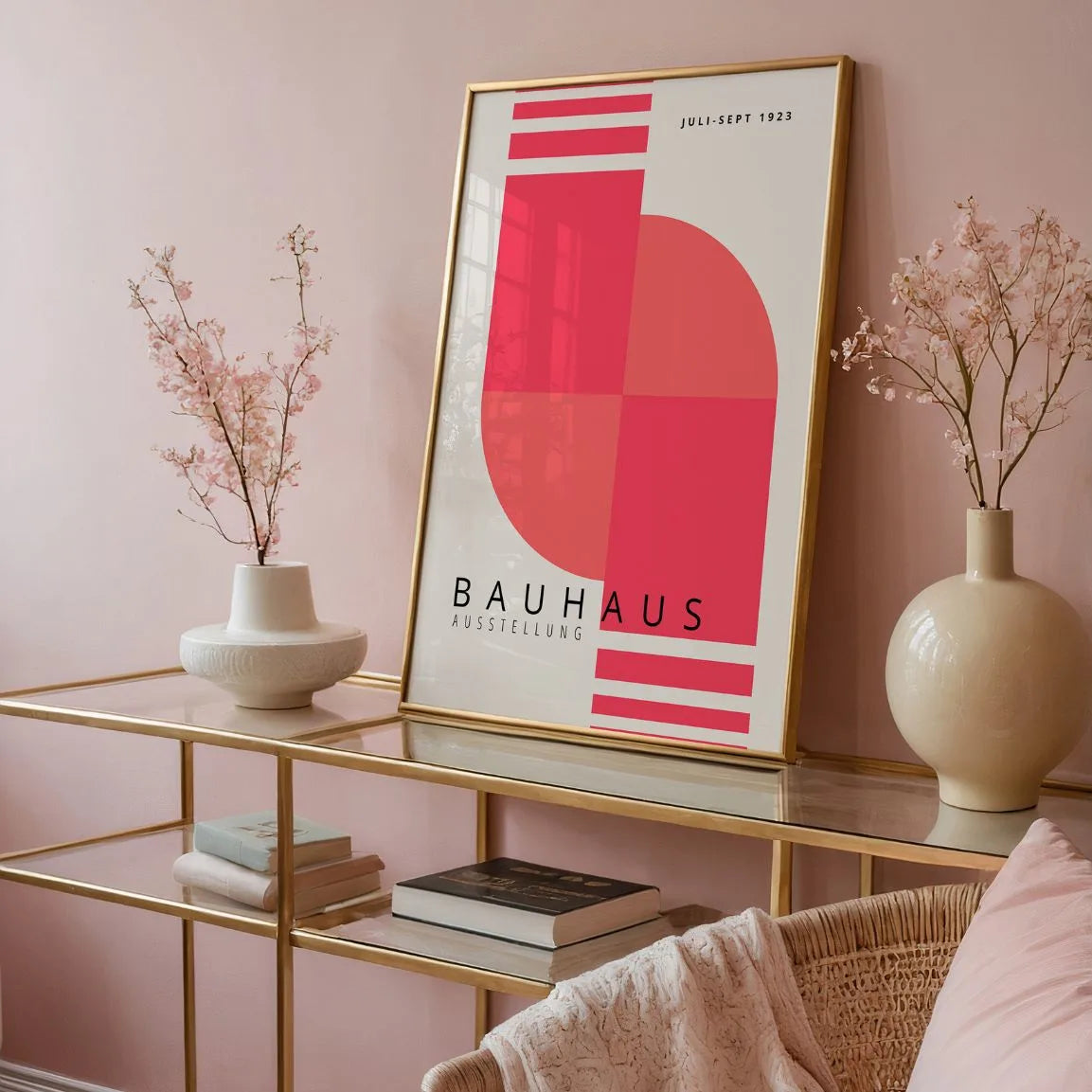 Bauhaus Roze Ritme Poster