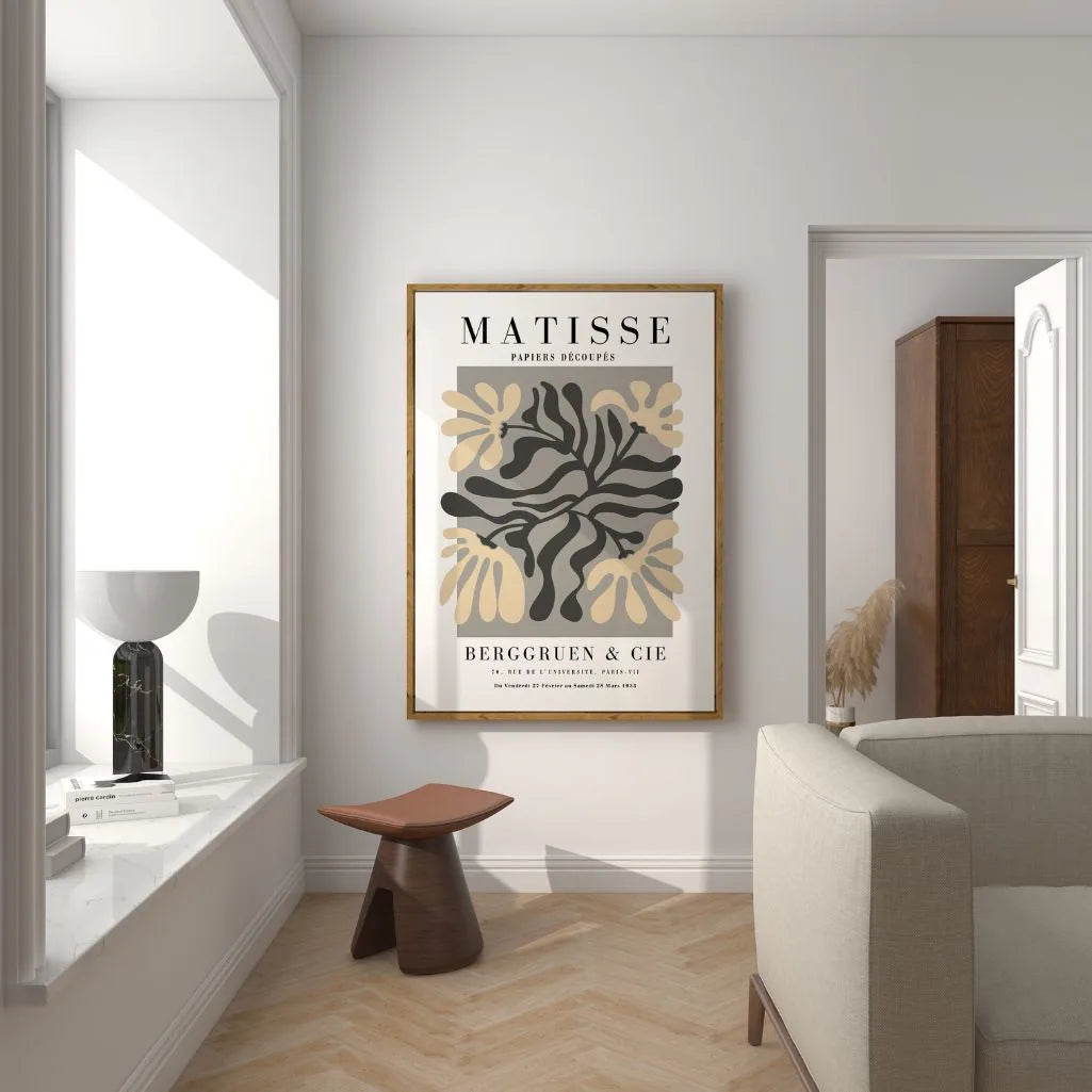 Matisse Beige Grijs Bladeren Poster