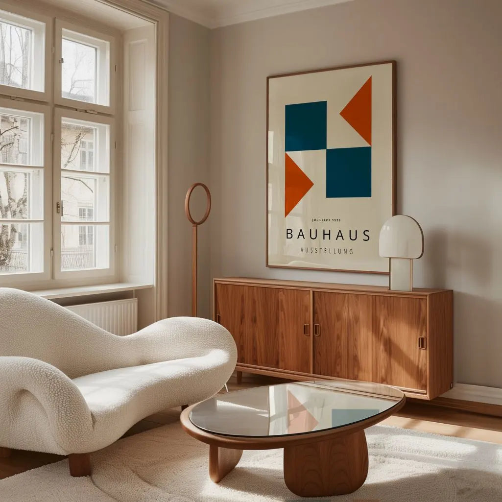 Bauhaus Geometric Contrast Poster