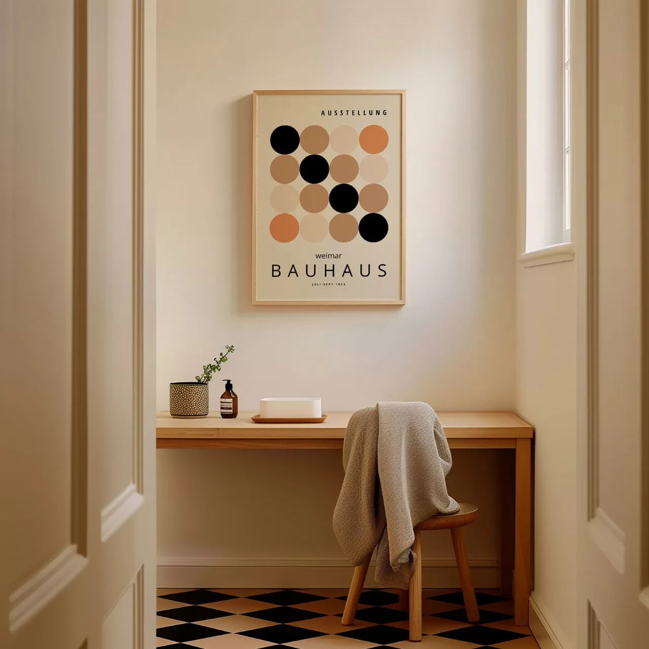 Bauhaus Beige Rust Poster