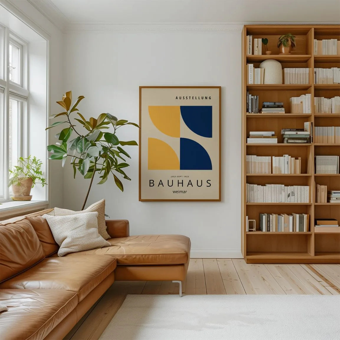 Bauhaus Geel Marineblauw Poster