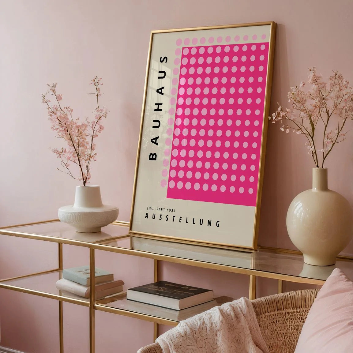 Bauhaus Roze Punt Ritme Poster