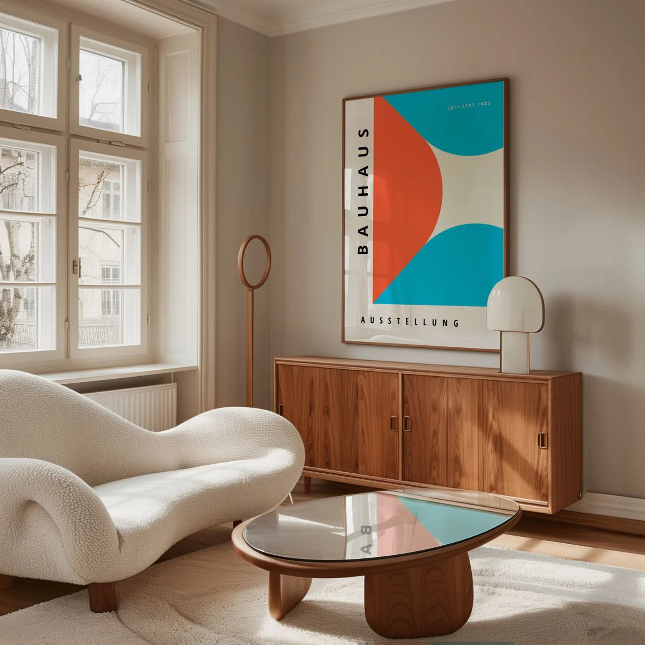 Bauhaus Blauwrood Accent Poster