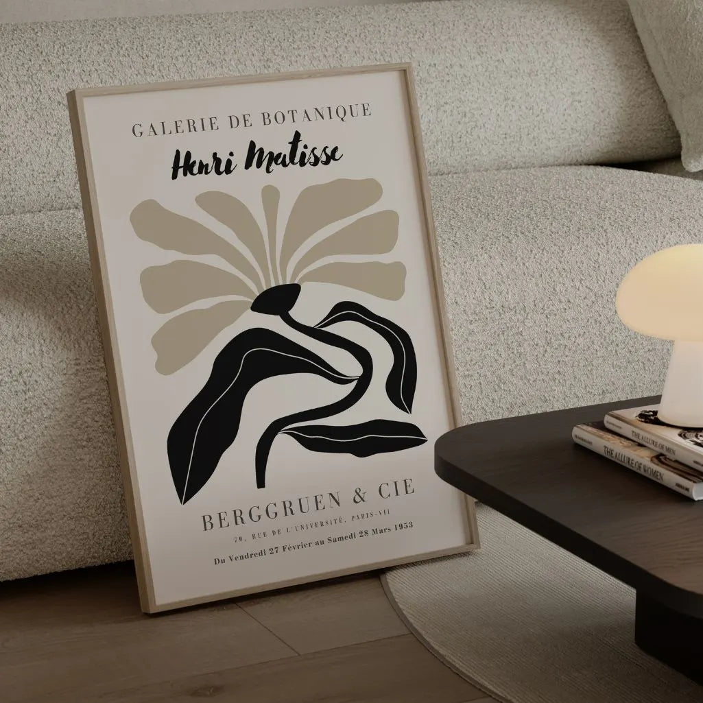 Henri Matisse – Bloem Zwart Beige Poster