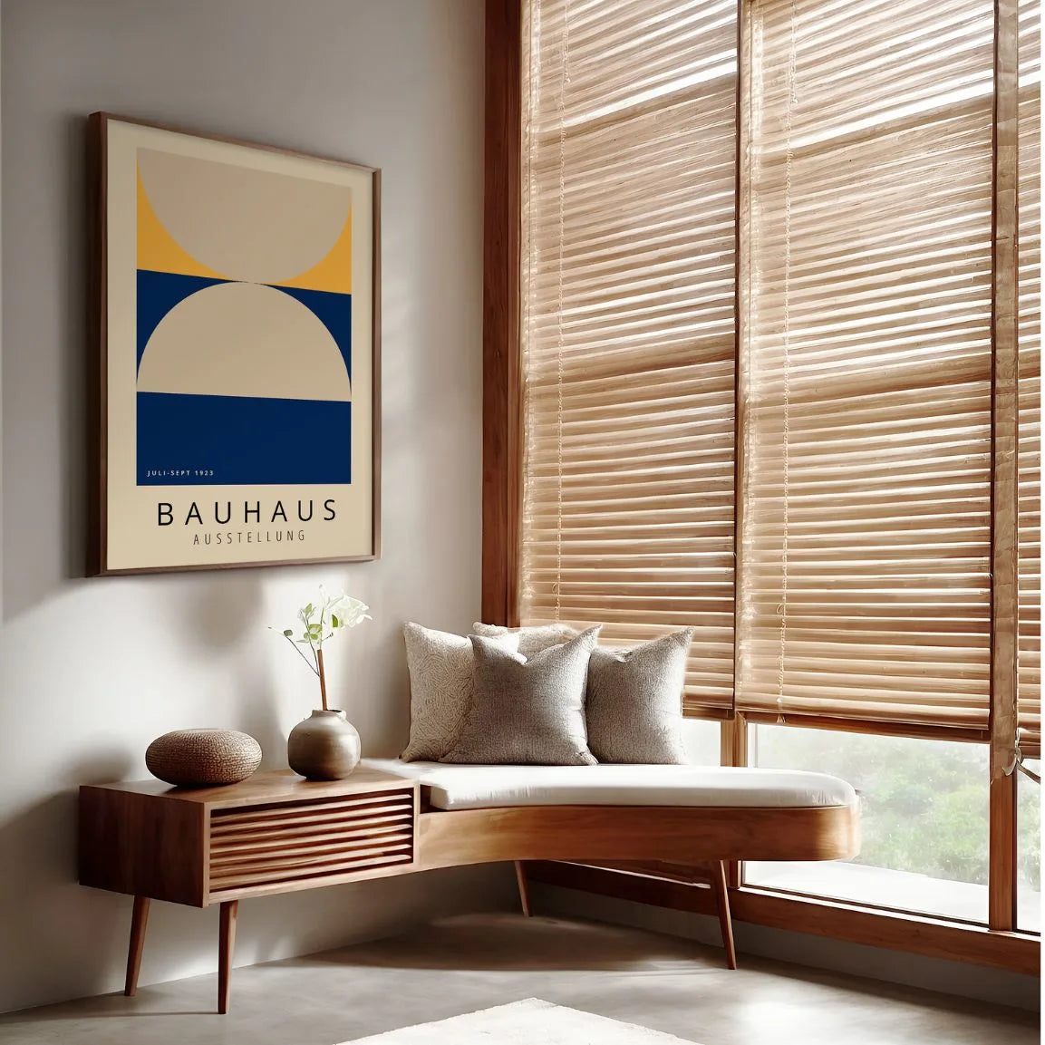 Bauhaus Beige Marineblauw Poster