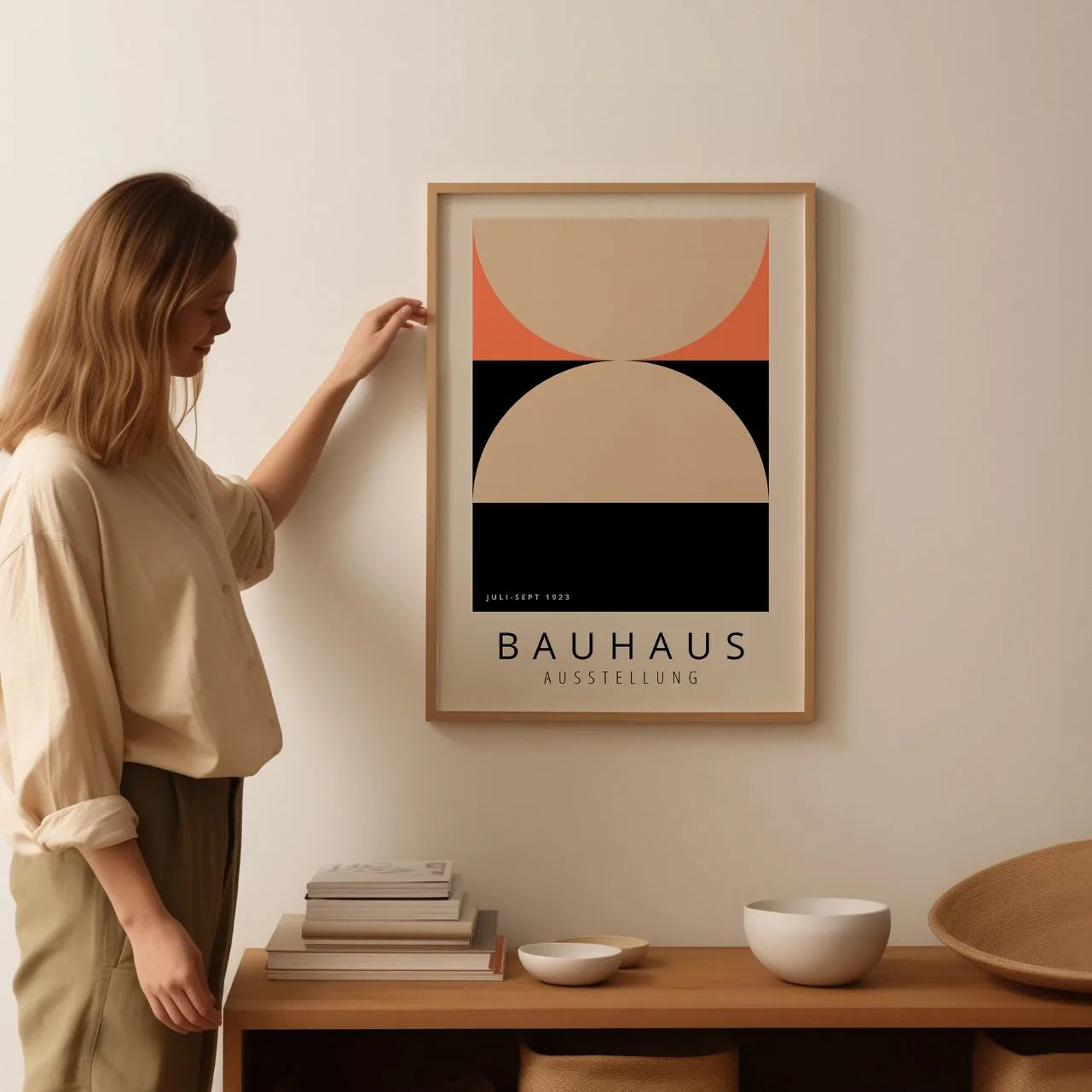Bauhaus Beige Accent Poster