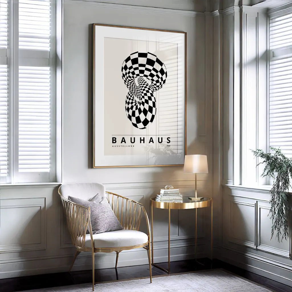 Bauhaus Beige Zwart Poster