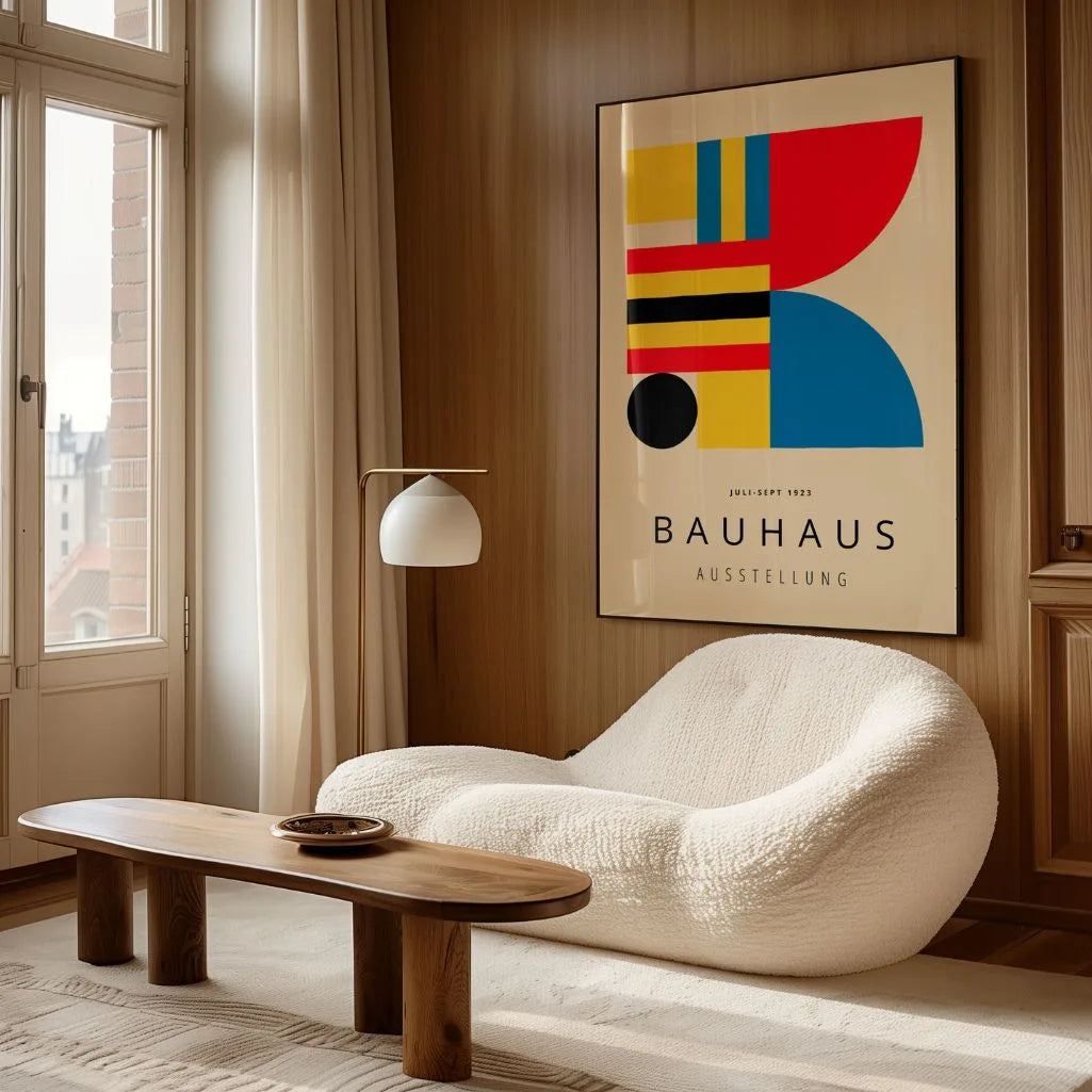 Bold Bauhaus Color Grid Poster