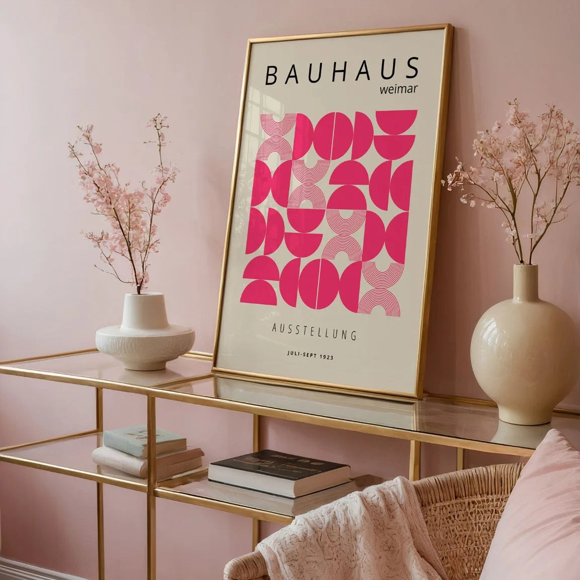 Bauhaus Roze Halfronden Poster