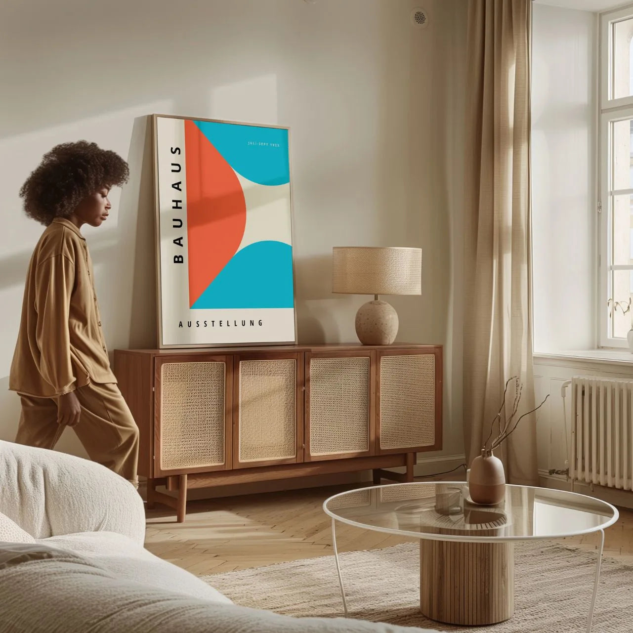 Bauhaus Blauwrood Accent Poster
