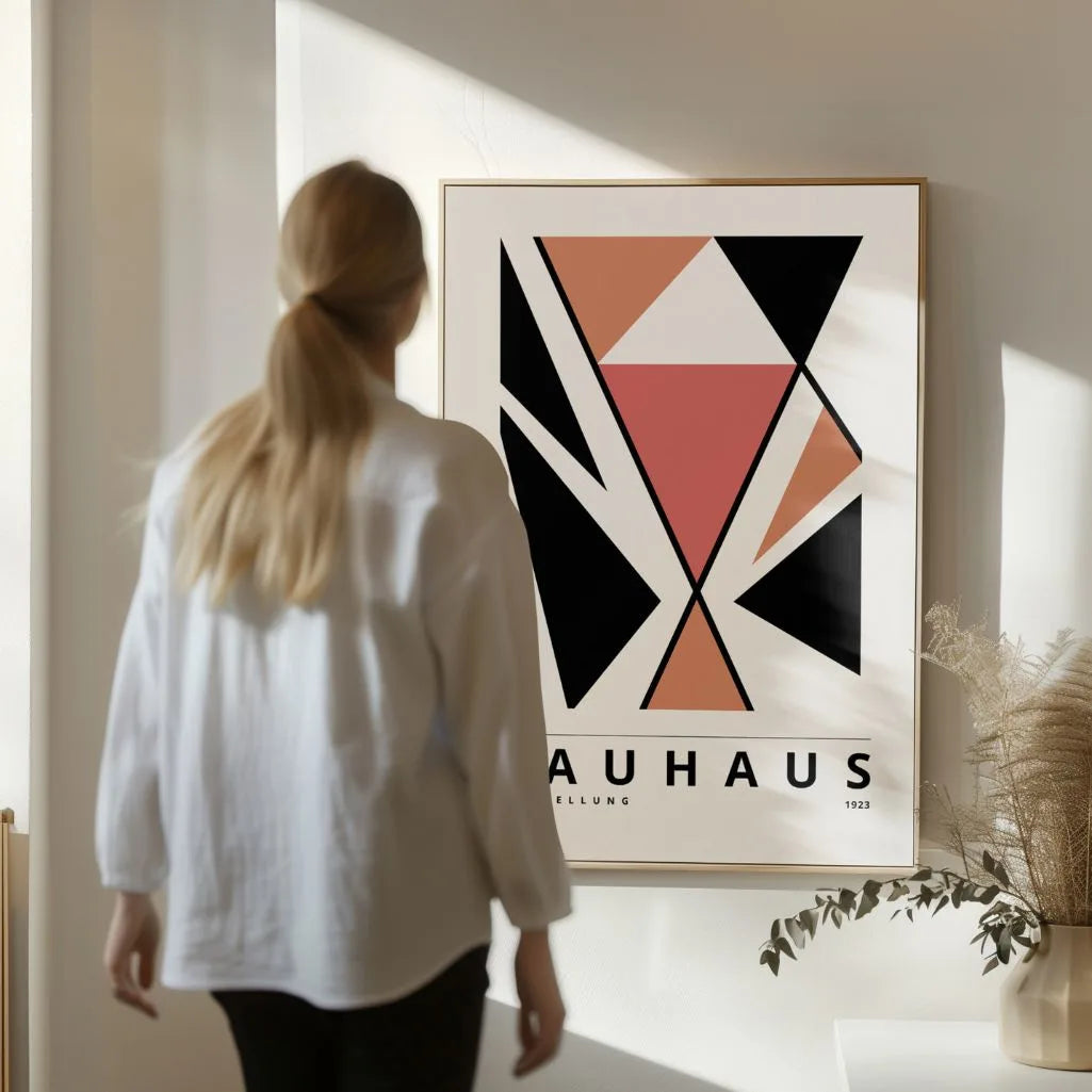 Bauhaus Terracotta Contrast Poster