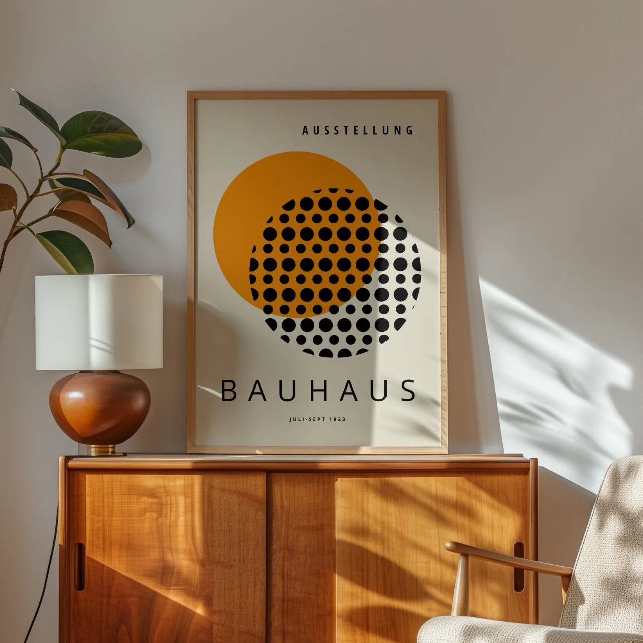 Bauhaus Oranje Stippen Poster
