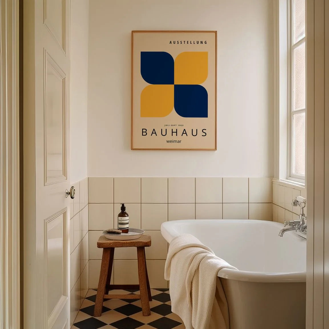 Bauhaus Geel Marineblauw Poster