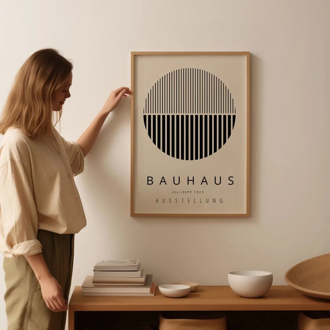 Bauhaus Gestreepte Cirkel Poster