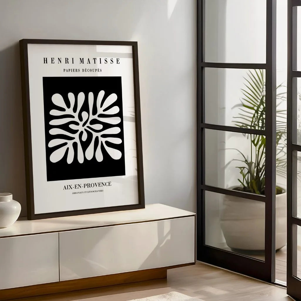 Matisse Wit Op Zwart Uitknipmotief Poster