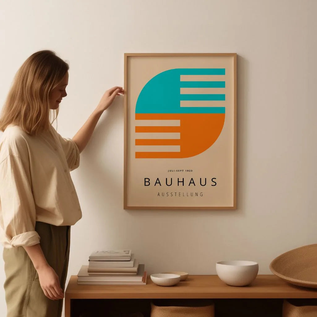 Bauhaus Turquoise & Orange Poster