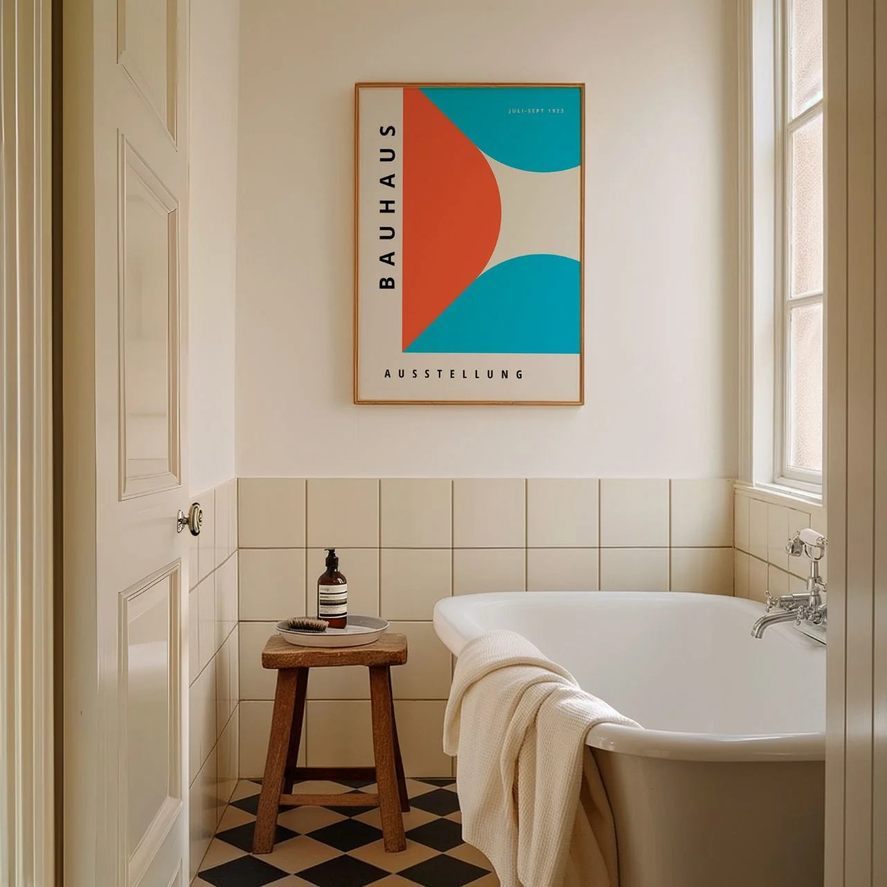 Bauhaus Blauwrood Accent Poster