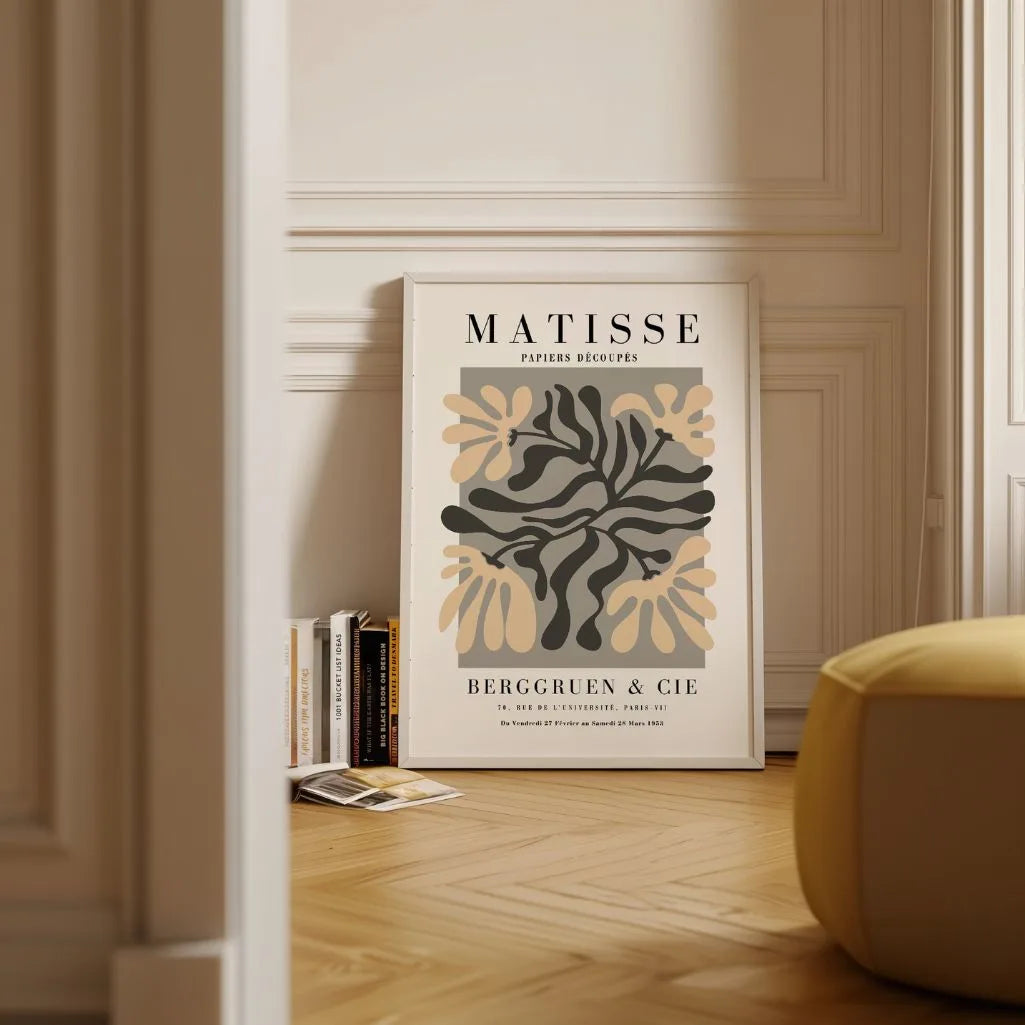 Matisse Beige Grijs Bladeren Poster