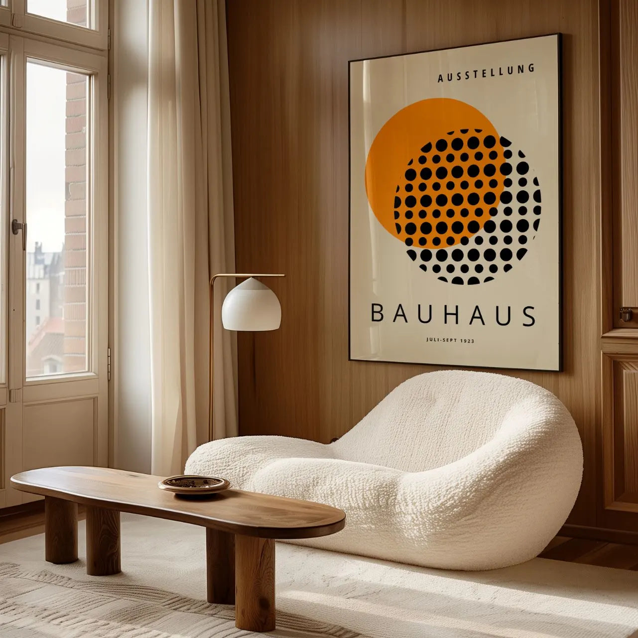 Bauhaus Oranje Stippen Poster