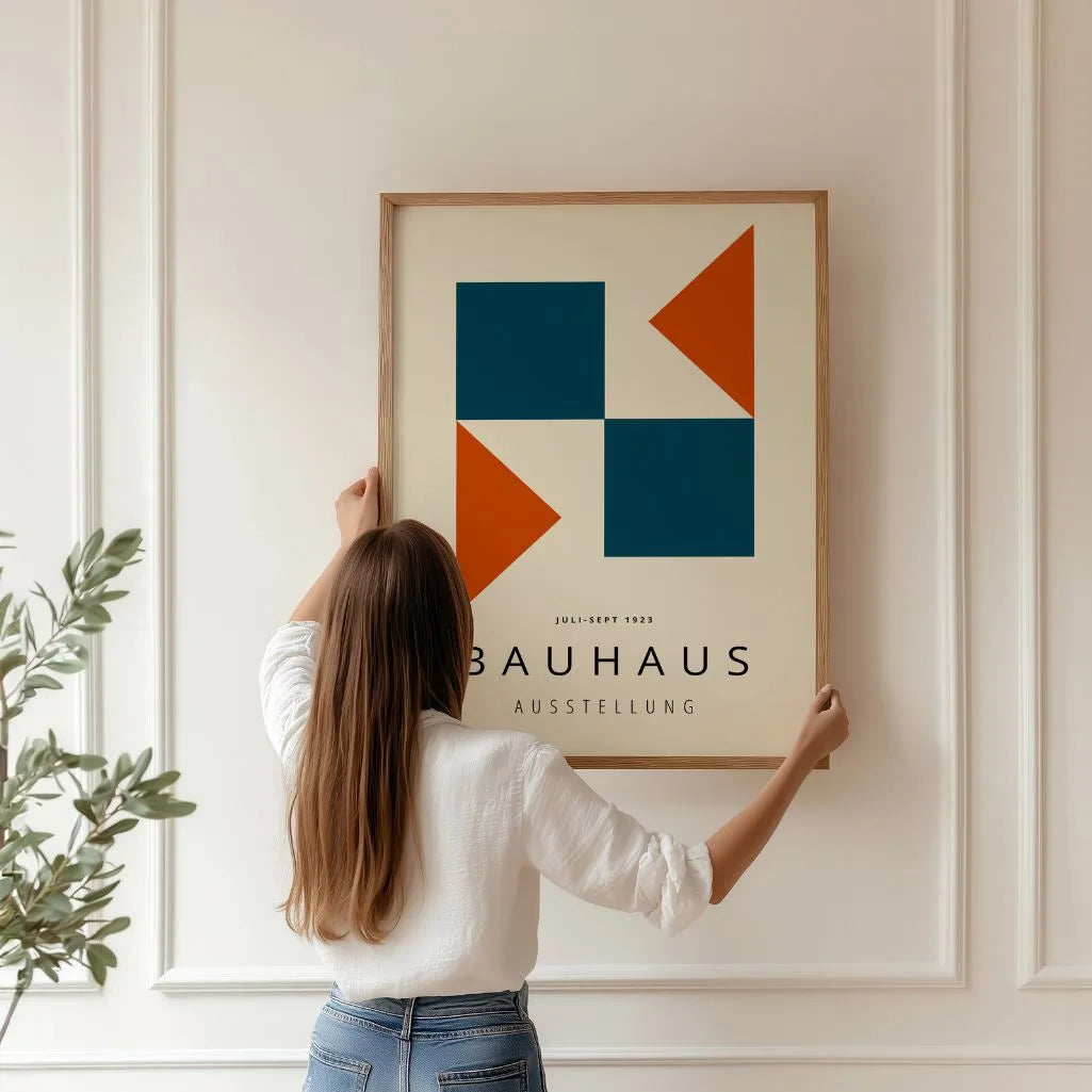 Bauhaus Geometric Contrast Poster
