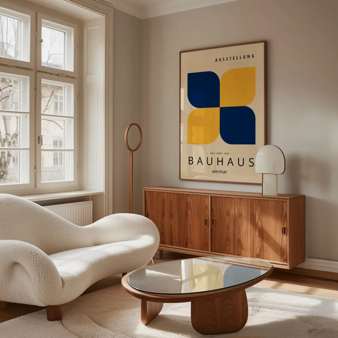Bauhaus Geel Marineblauw Poster